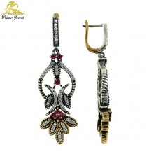 Gümüş Otantik Taşlı Küpe